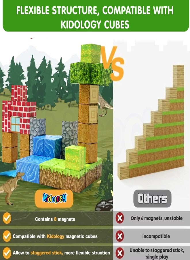 Kidology 48PCS Magnetic Blocks | Build Mine Magnet World Magic Portal Set - STEM Magnetic Tiles Building Blocks Toy for Toddlers | Creative Sensory Outdoor Learning Toy for Kids Ages 3+ - Image 3